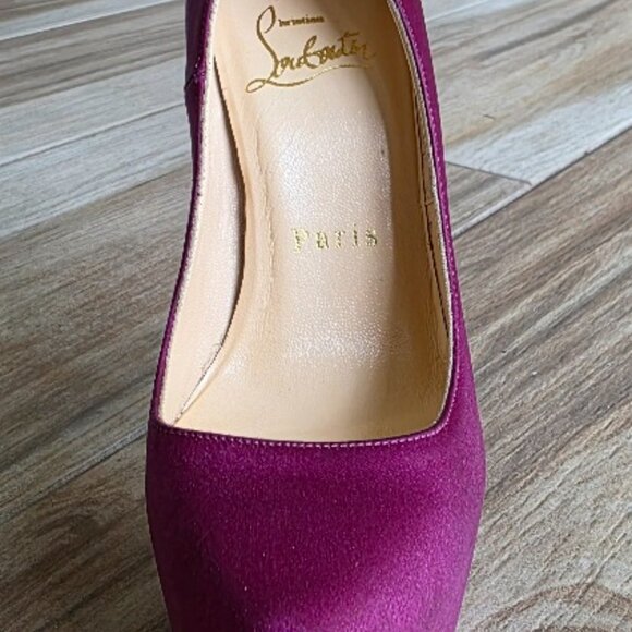 PRICED DROP! Christian Louboutin Def Daffodiles Purple Satin Shoes 160 Eur. 34.5 - Picture 9 of 16